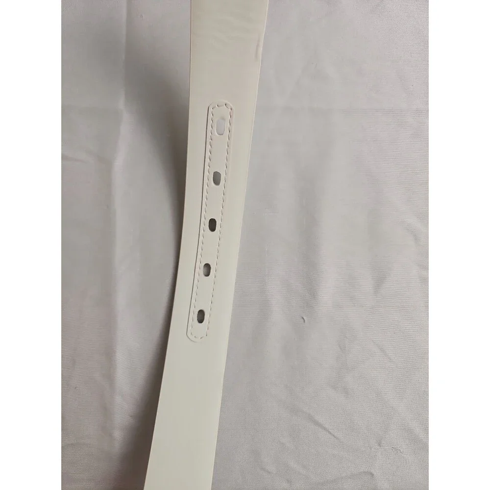 Yorkshire VI Men's White Leather Belt Size 40 Silver Buckle Casual Dress